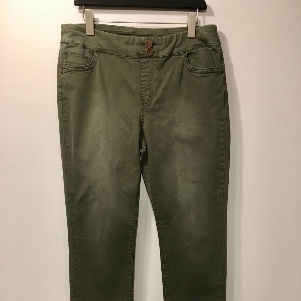 Soft Surroundings Jeweled Pants Khaki Green